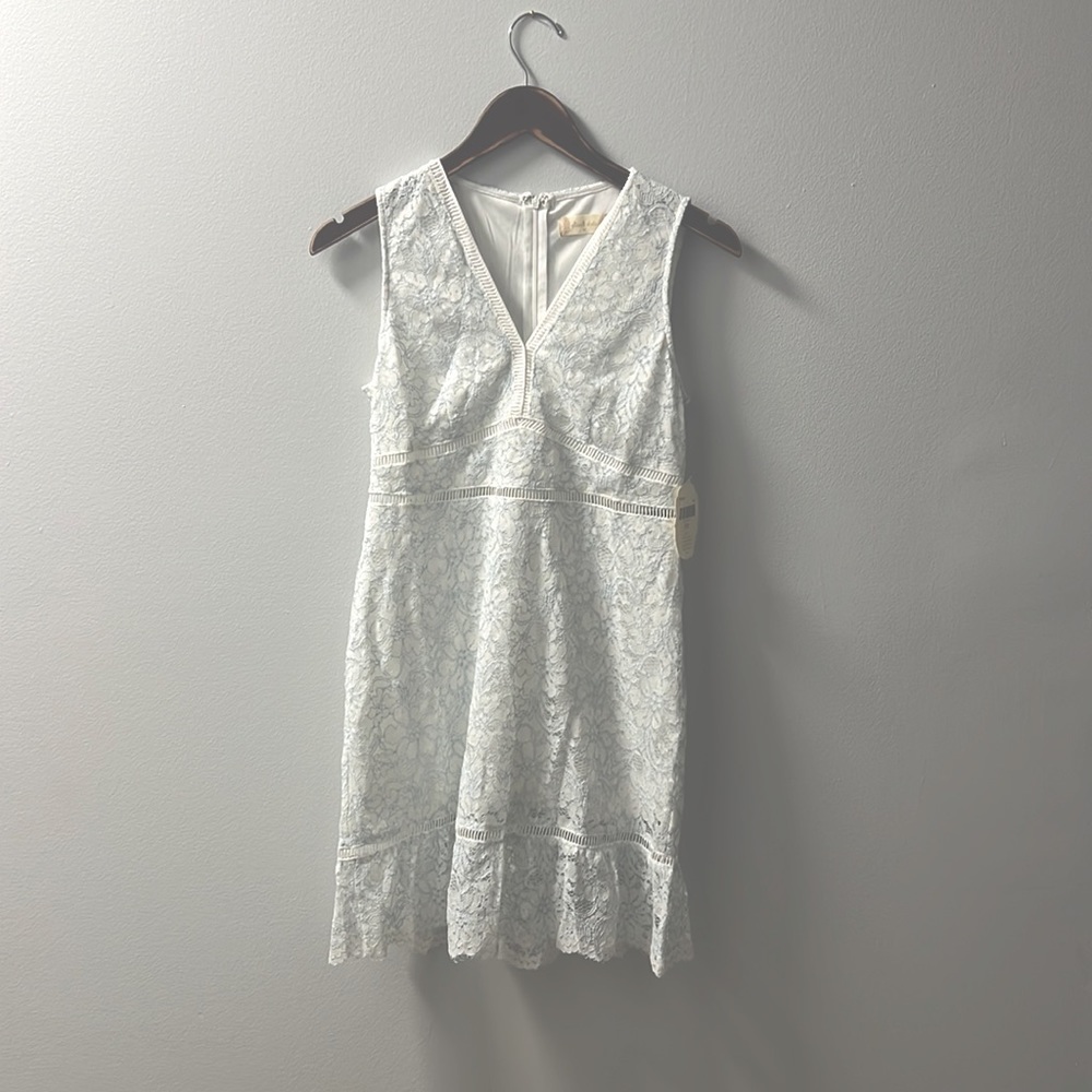 𝅺NWT Altar’d State Blue and White Lace Sleeveless Dress, medium